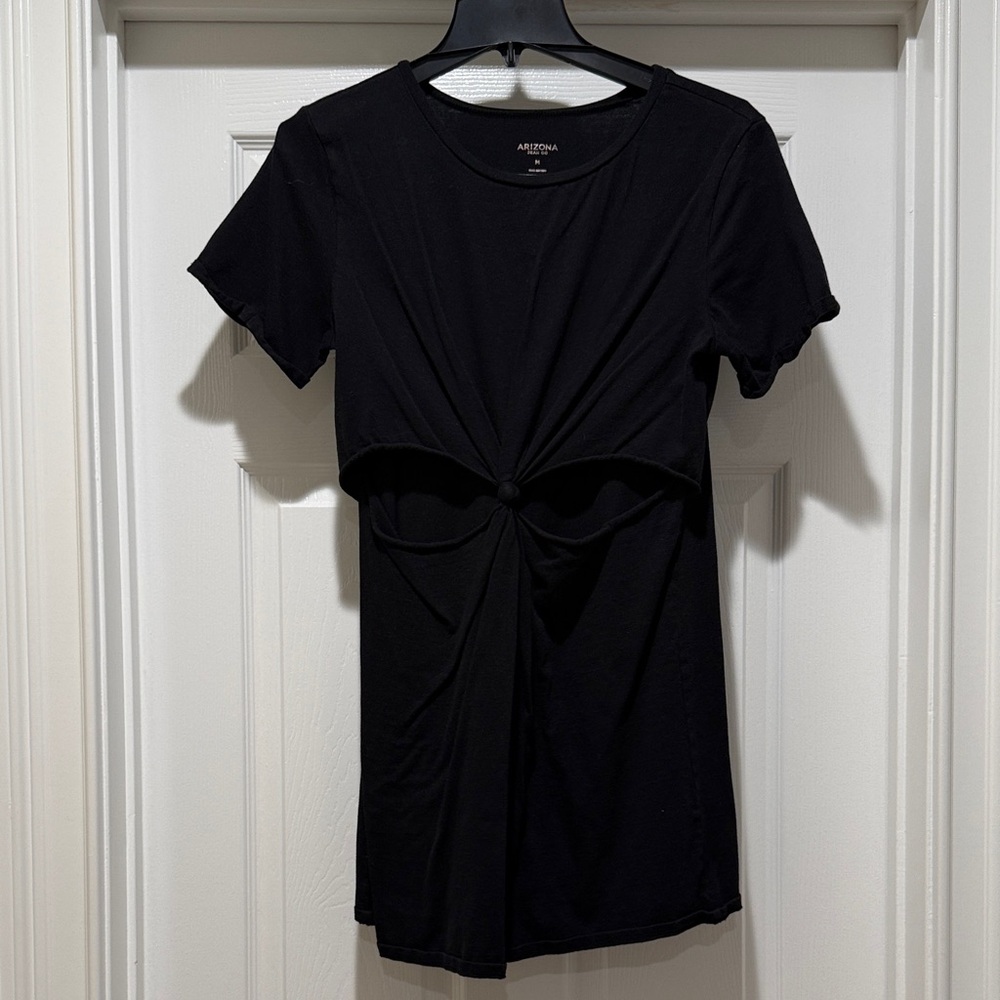 Arizona Jean Company Black Twist-Knot Short Sleeve Dress